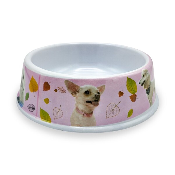 Plato Comida Agua Mascota Perros Gatos Comedero Bebedero Variante Color Rosa