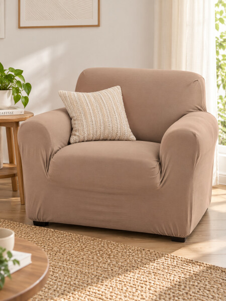 FUNDA PARA SOFA 1 CUERPO TAUPE