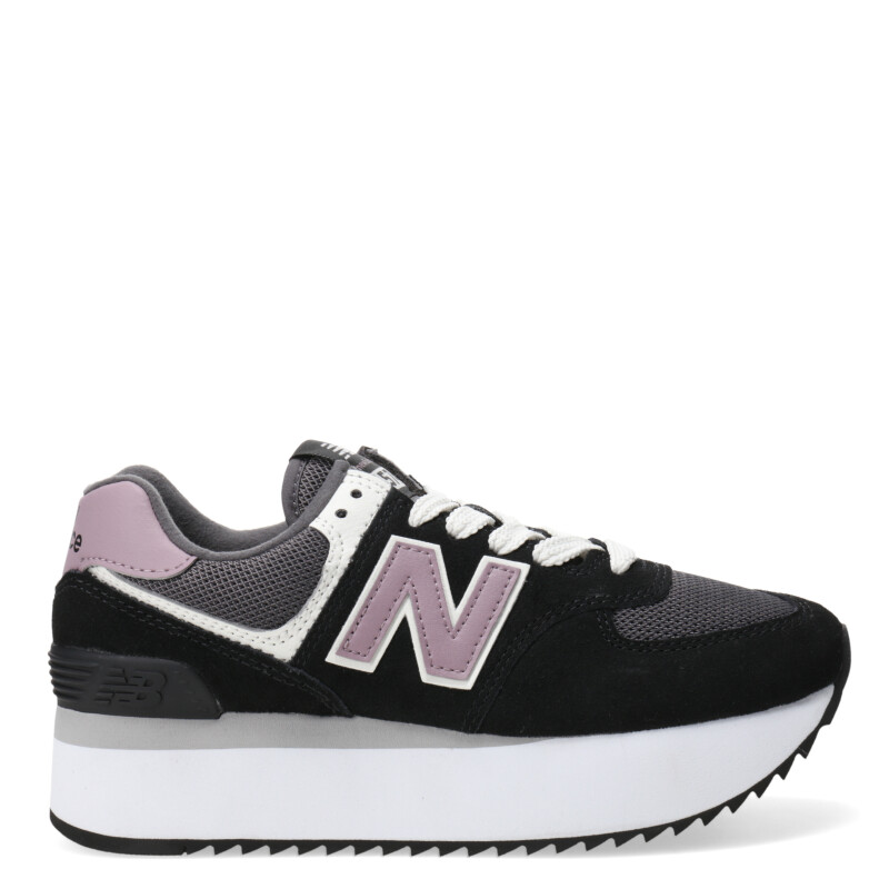 Championes de Mujer New Balance Life Style Plataforma Negro - Blanco - Violeta