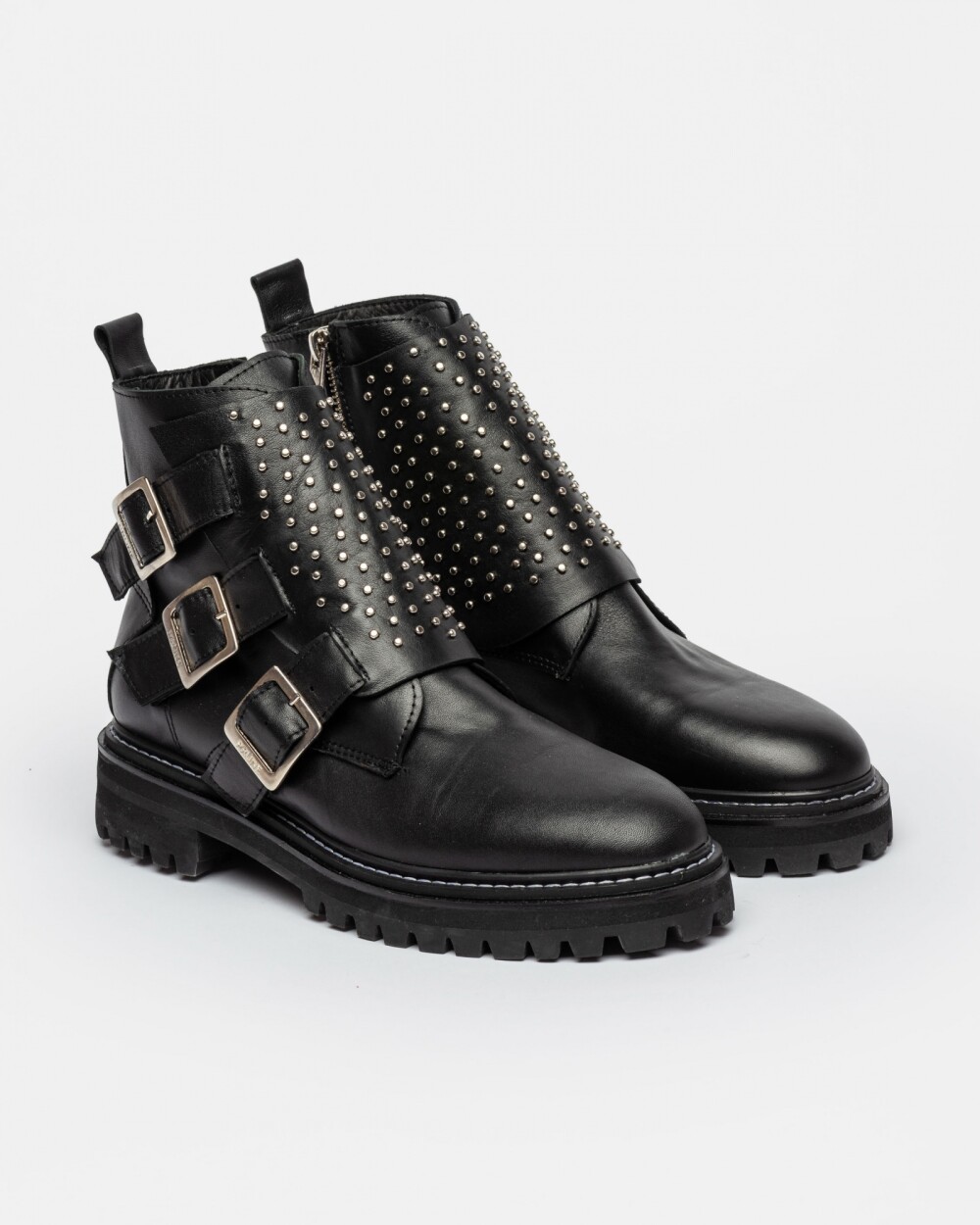 Borcego Smith En Cuero Liso Negro