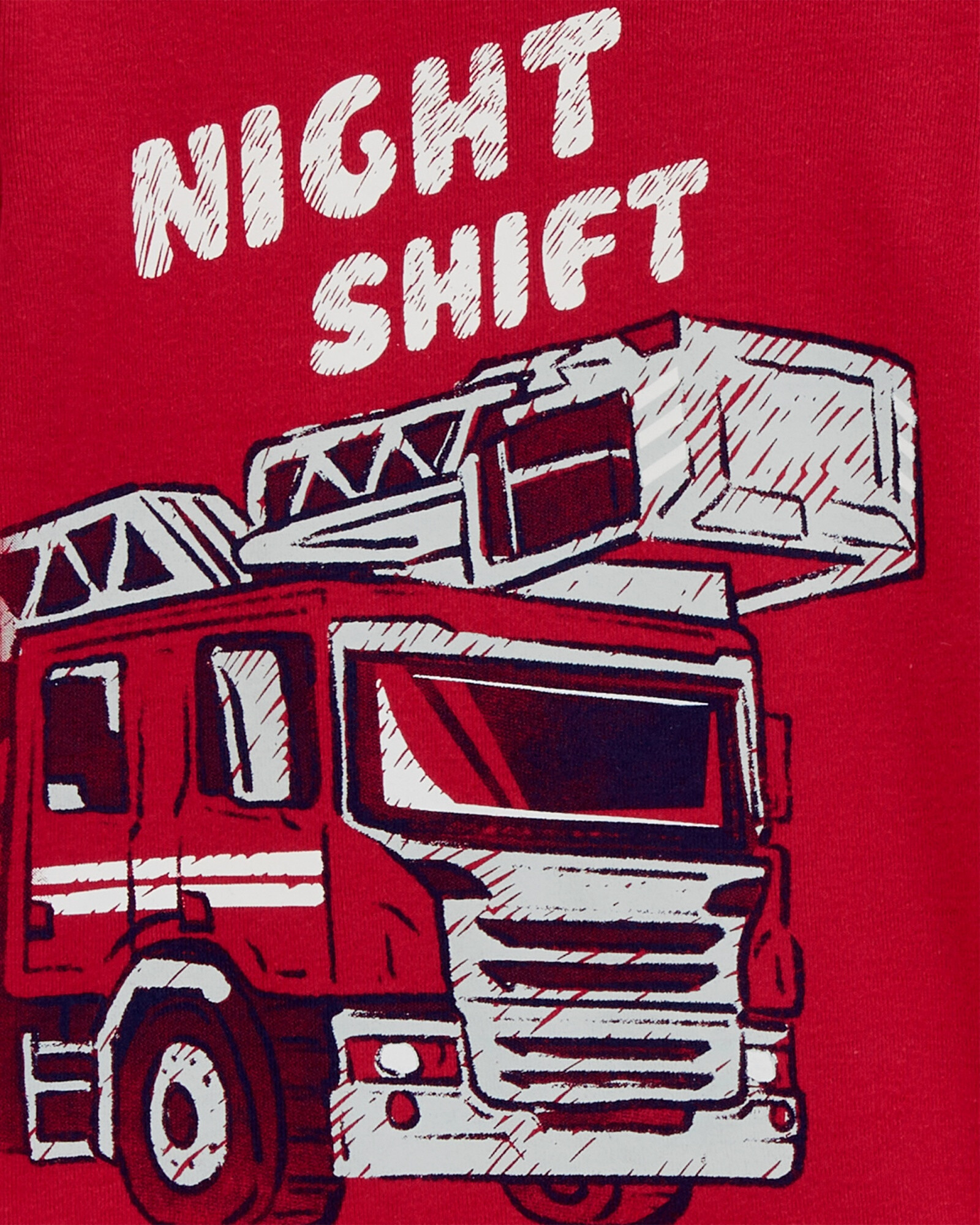Pijama cuatro piezas de algodón, dos pantalones y dos remeras, diseño bomberos Pijama cuatro piezas de algodón, dos pantalones y dos remeras, diseño bomberos