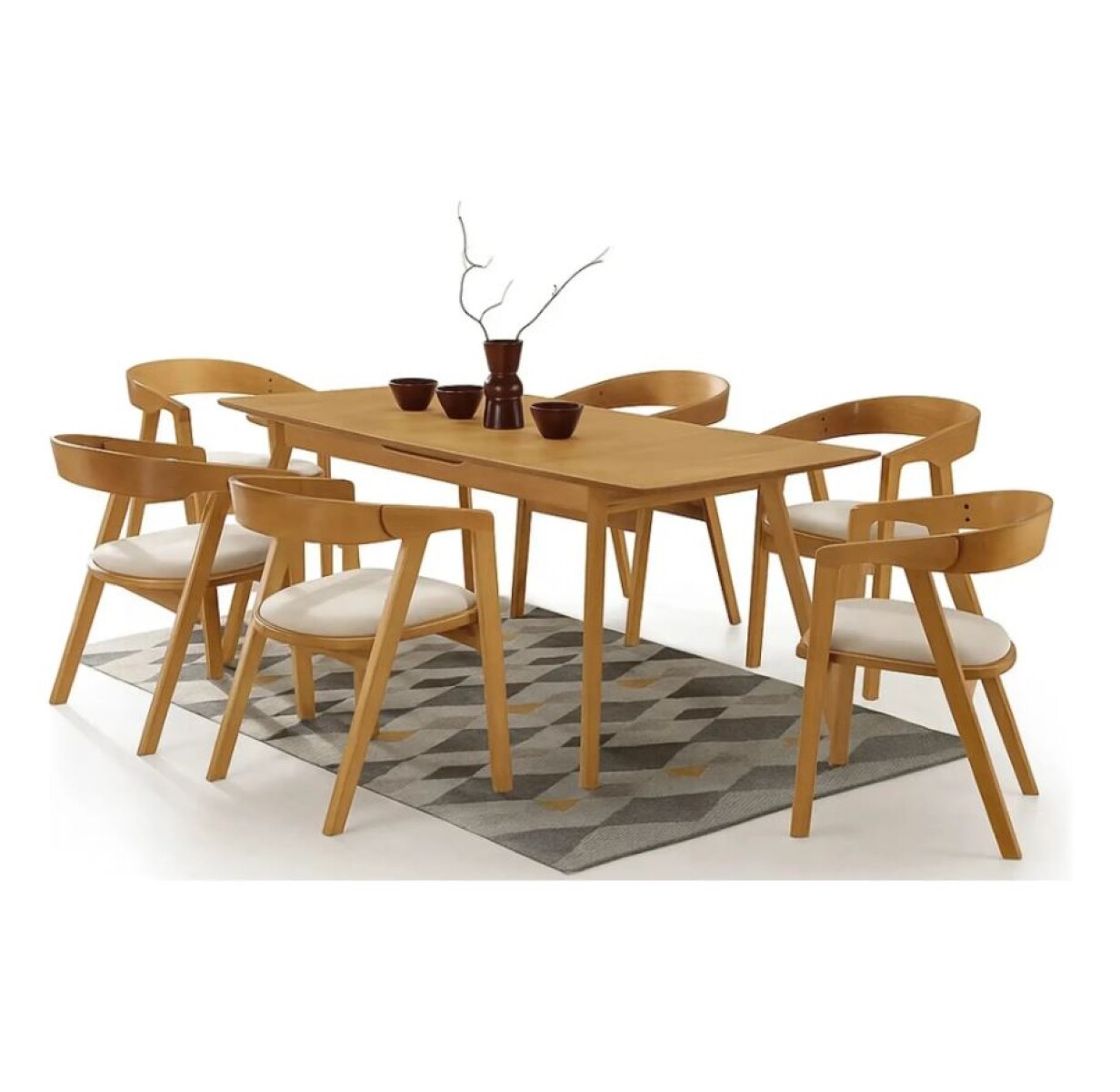 Juego De Comedor Extensible 6 Sillas Ivy 825861 