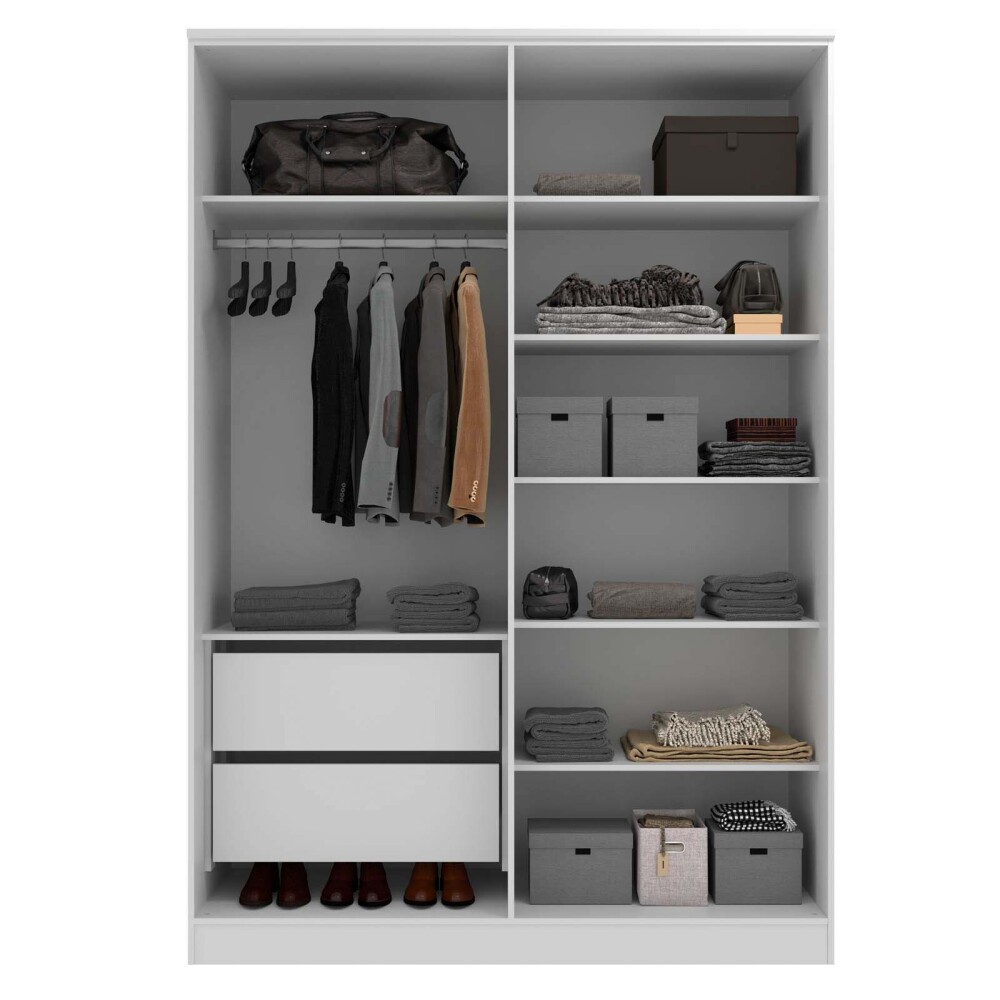 PLACARD ROPERO 4 PUERTAS MDF BLANCO LOGAN