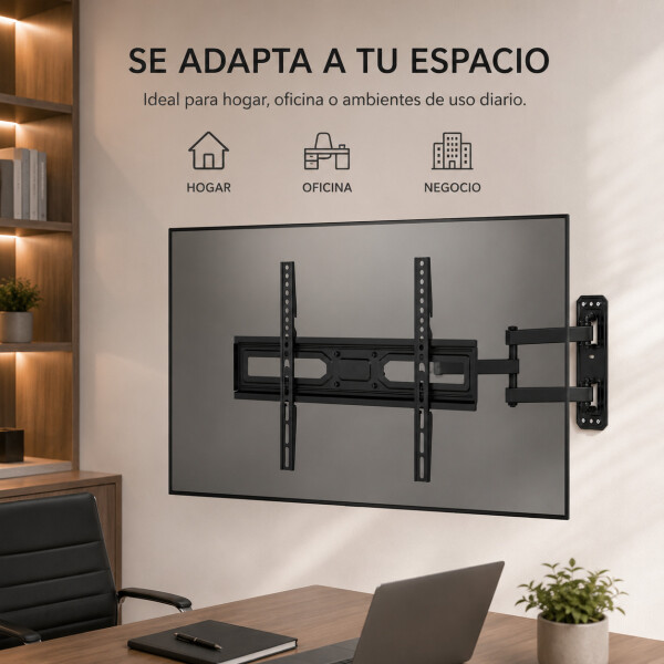 Soporte De Pared Movil Brazo Acero Tele Tv De 37-70" Brateck Color Negro