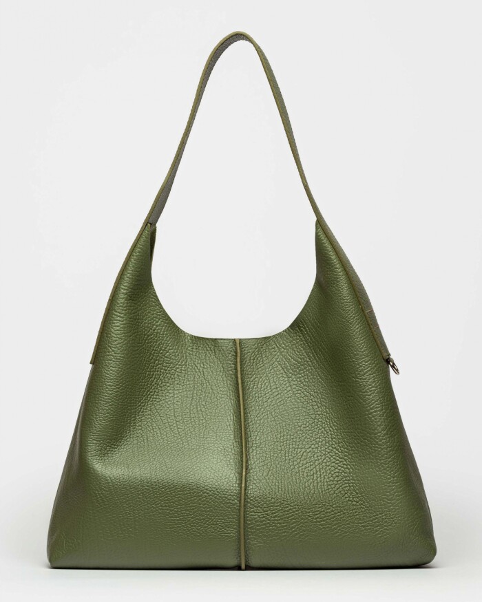 Bolso Tanner en cuero graneado Verde