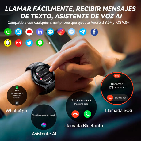 Cubot - Smartwatch GT1 - 5 Atm. IP69K. Mil-std. 1,43'' Amoled. Bluetooth. Llamadas Bluetooth. Gps. 4 001