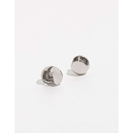 Argollas De Bolitas Plateado Rodio