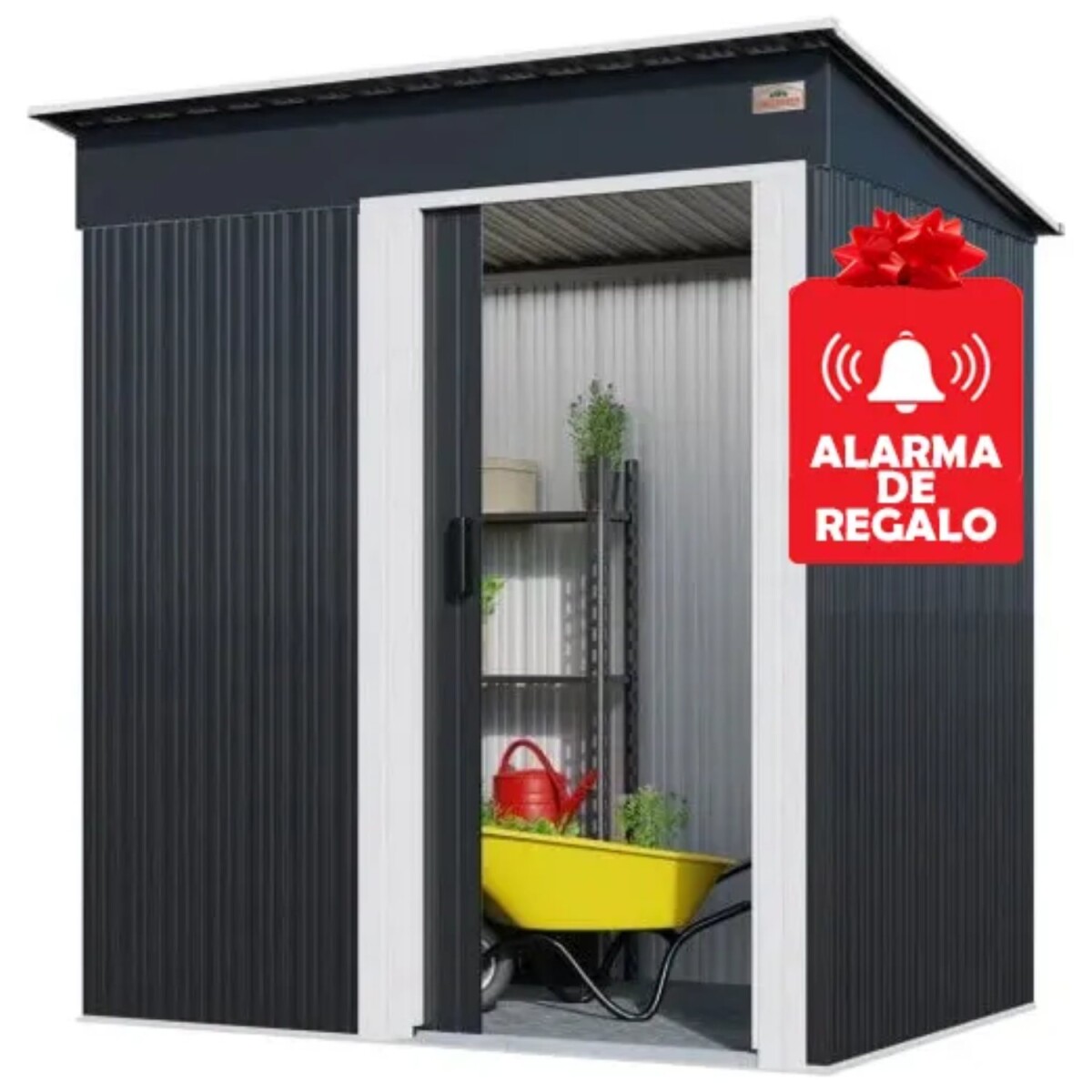 Galpón prefabricado Ecodrop reforzado 148x162x84 cm + Alarma 