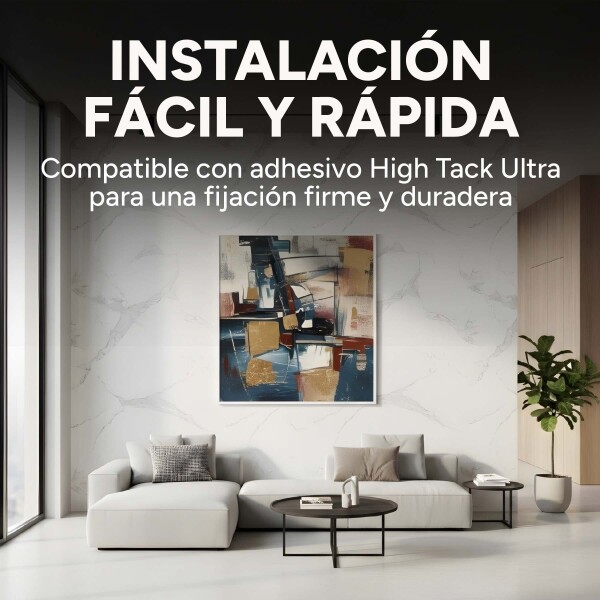 Pack x10 Placa PVC Símil Mármol 2,44x1,22m 3mm Resistente Mármol Blanco Gris Claro 3