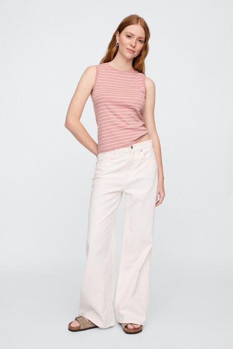 Musculosa A Rayas Mujer Antique Pink