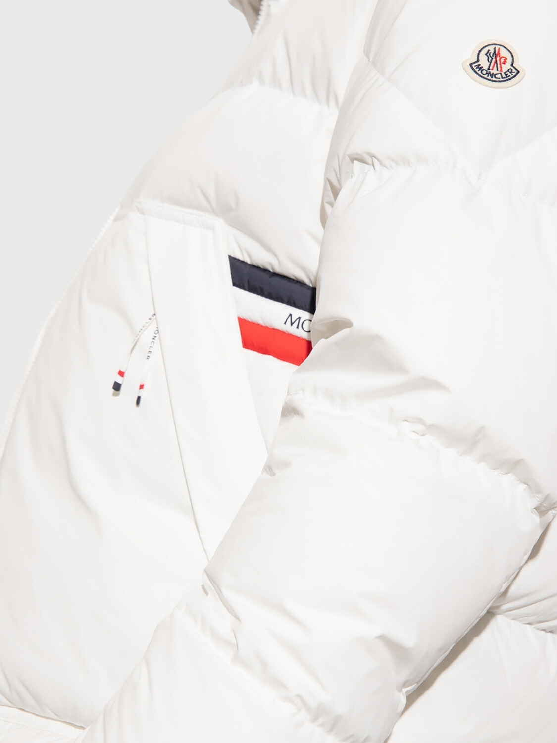 Moncler -Campera impermeable con capucha rellena de plumas, Fleole Blanco