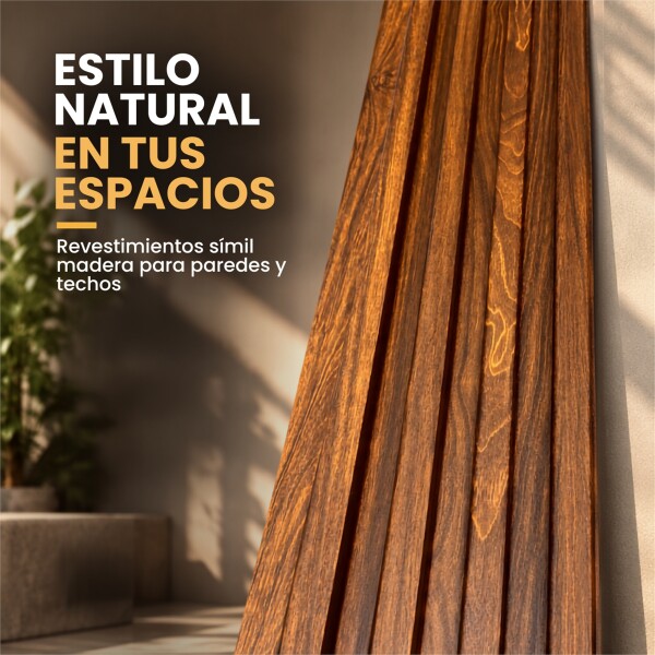 Pack x10 Wpc Simil Madera Wall Panel Lambrin 2.90x16.7 Marrón madera 5