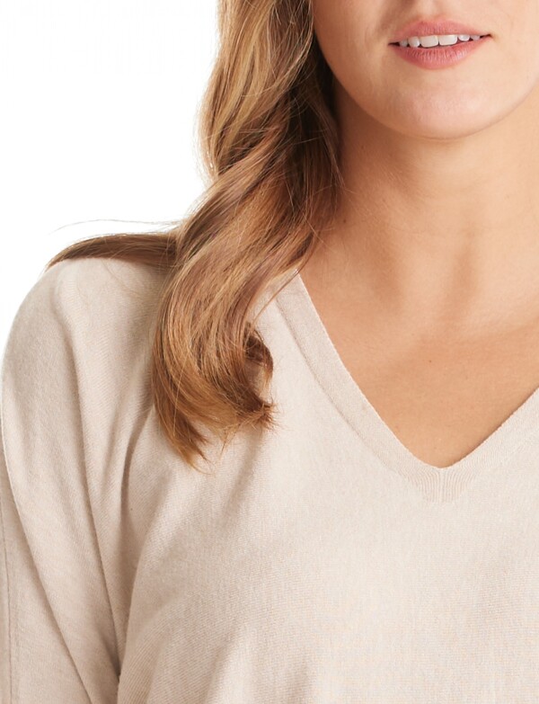 Buzo Dolman Escote V BEIGE CLARO
