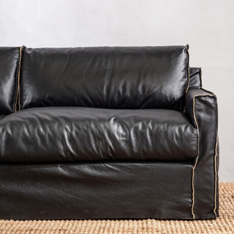 Sillón Cuero Noir 3 Cuerpos Negro U