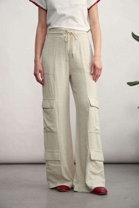 Pantalon Cargo Beige
