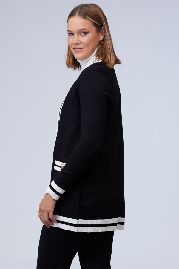 Cardigan Boton NEGRO/BLANCO