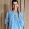 Blusa Petunia Denim Celeste