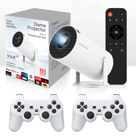 Proyector con Juegos 2 Joysticks Android Control M300 Max BLANCO