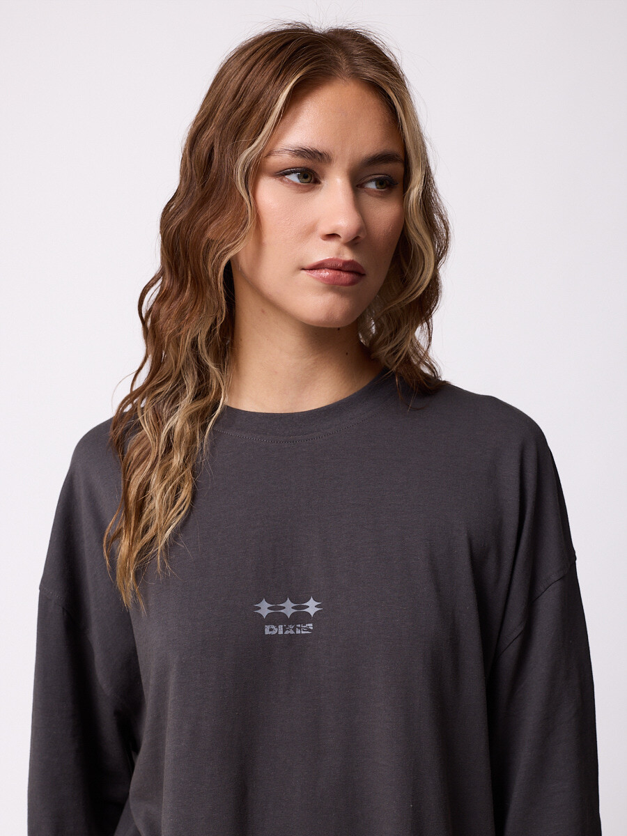 T-SHIRT LUNGAR DIXIE Gris Oscuro