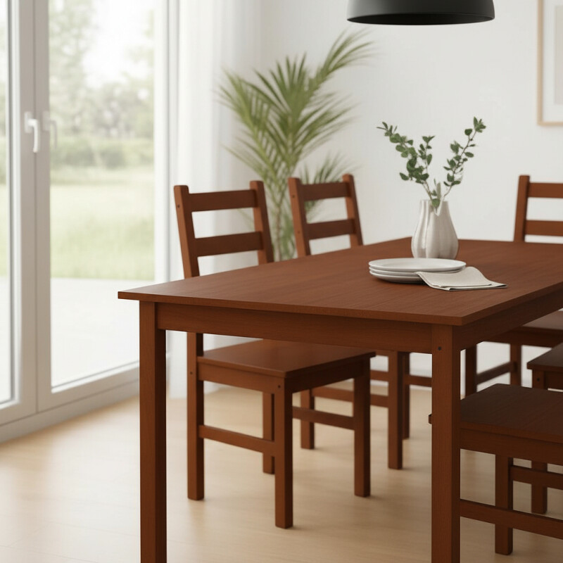 Juego De Comedor 6 Sillas Cera Oscuro LUSTRE CERA 100% PINO Juego De Comedor 6 Sillas Cera Oscuro Lustre Cera 100% Pino