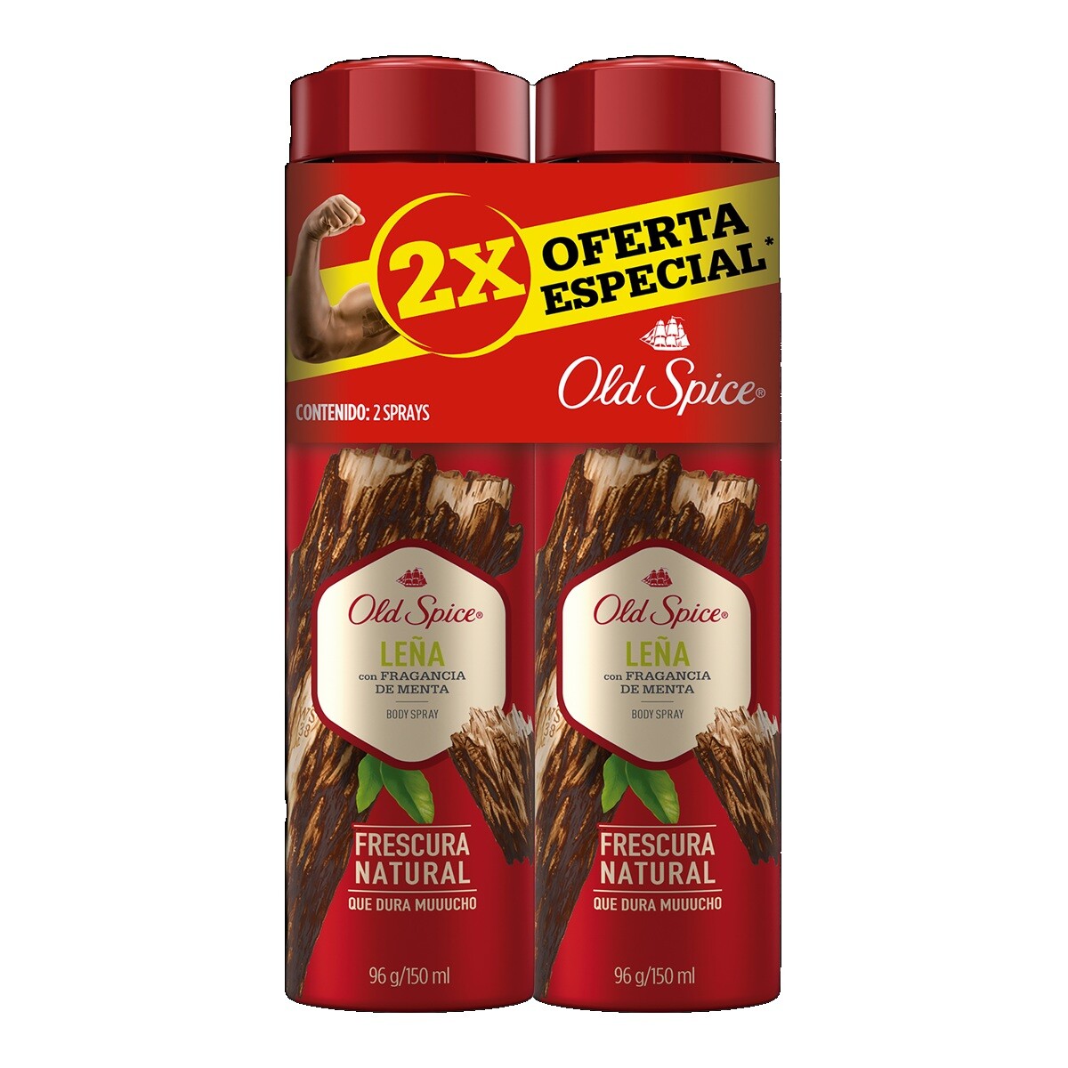 Desodorante Aerosol Old Spice 2 Uds. Leña 150 Ml. 