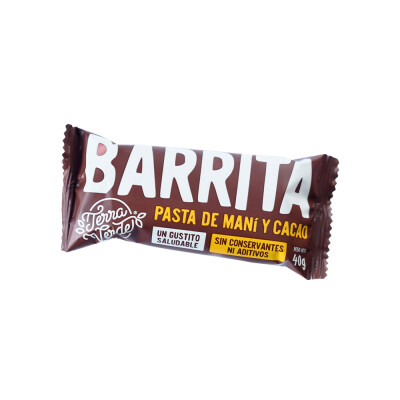 Barrita pasta de mani y cacao 40g Terra Verde Barrita Mani/cacao 40g Terra V