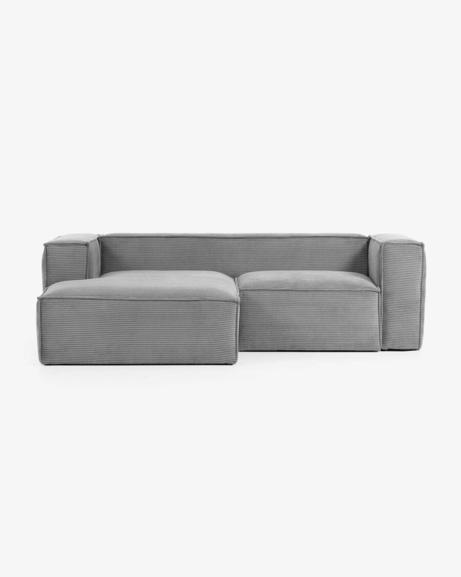 Sofá Blok 2 plazas chaise longue izquierdo pana gris 240 cm Sofá Blok 2 plazas chaise longue izquierdo pana gris 240 cm