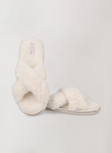 Pantufla abierta curzada Blanco