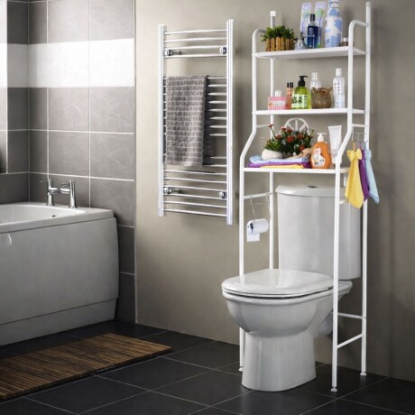 Mueble Baño Estante Inodoro Lavarropa Estanteria Organiza Blanco Mueble Baño Estante Inodoro Lavarropa Estanteria Organiza Blanco