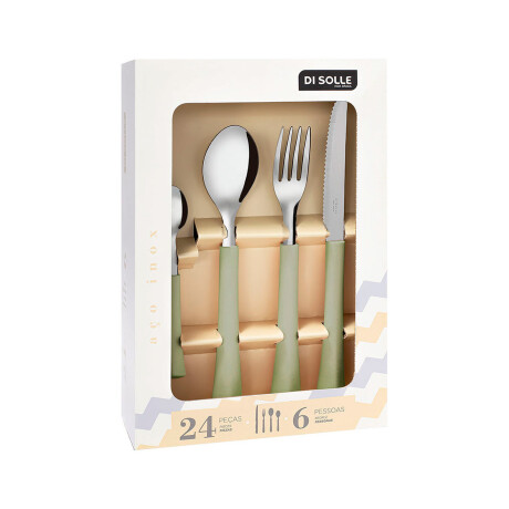 Set 24 Pzas Acero Inoxidable Estilo Funcionalidad Verde