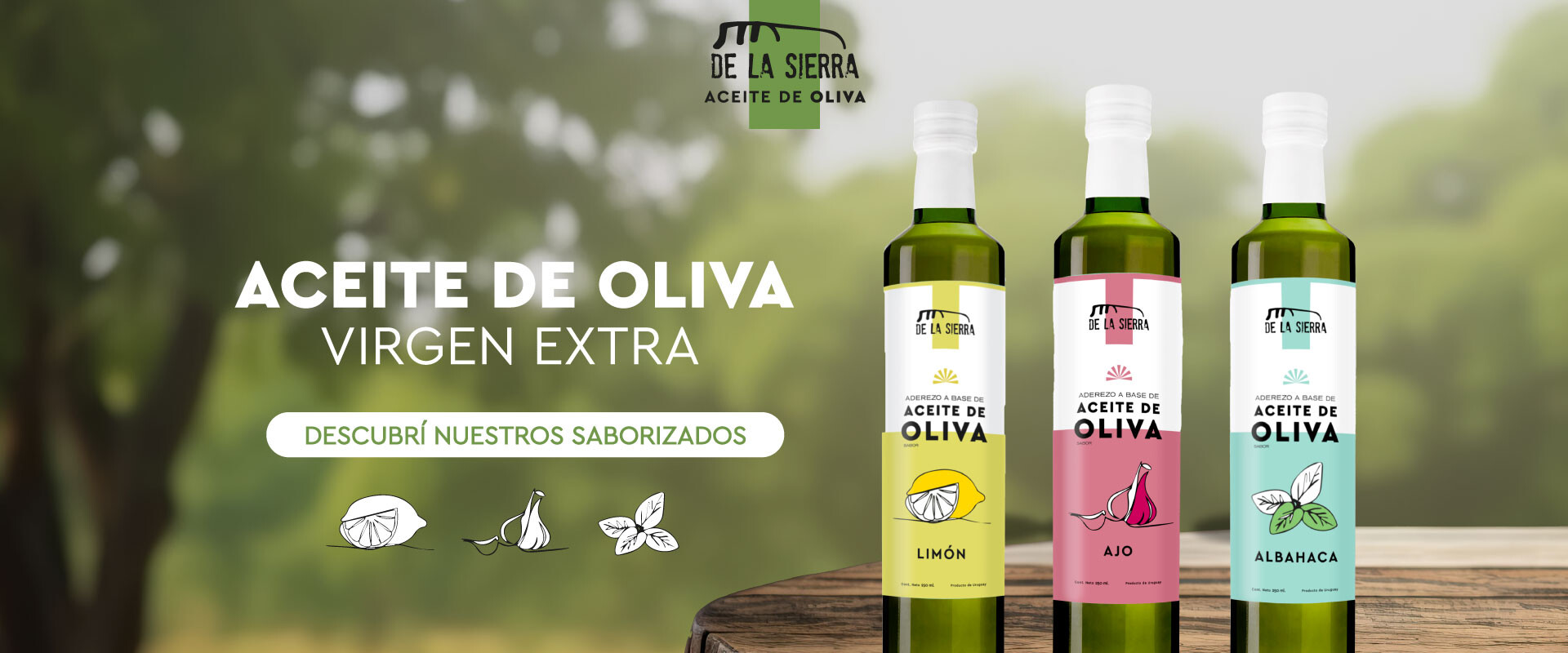 De la Sierra, Aceite de Oliva Virgen Extra. Saborizados