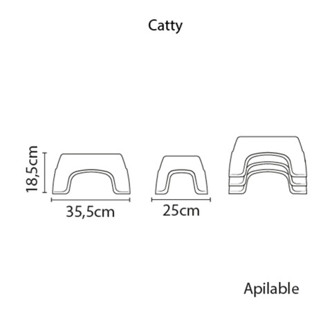 Banqueta infantil en ppl blanco "CATTY" TD0002