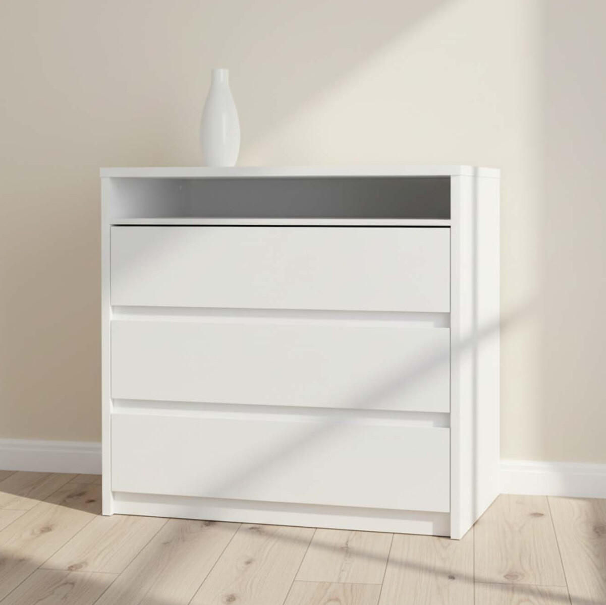 CÓMODA CAJONERA - 3 CAJONES MDF BLANCO SOUTH 