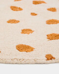 Alfombra redonda Tandani de algodón beige con diseño de guepardo naranja Ø 100 cm