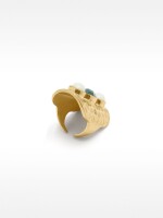Anillo Ancho Efecto Piedra dorado