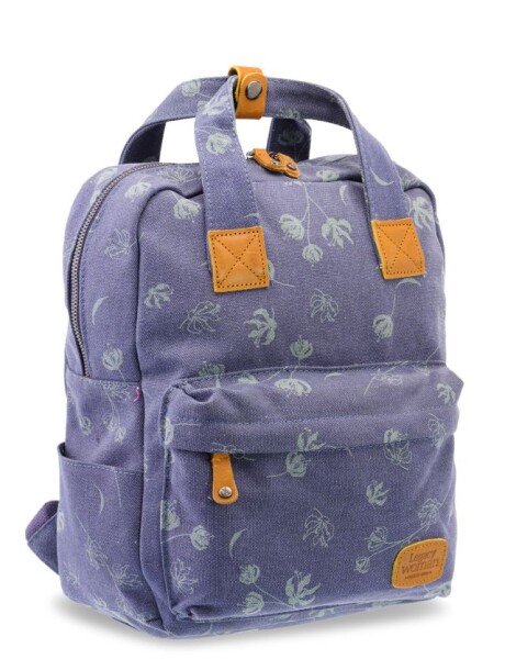 MOCHILA DE LONA ESTAMPADA Azul