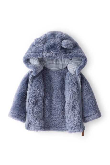 Campera de sherpa, con capucha, azul Campera de sherpa, con capucha, azul