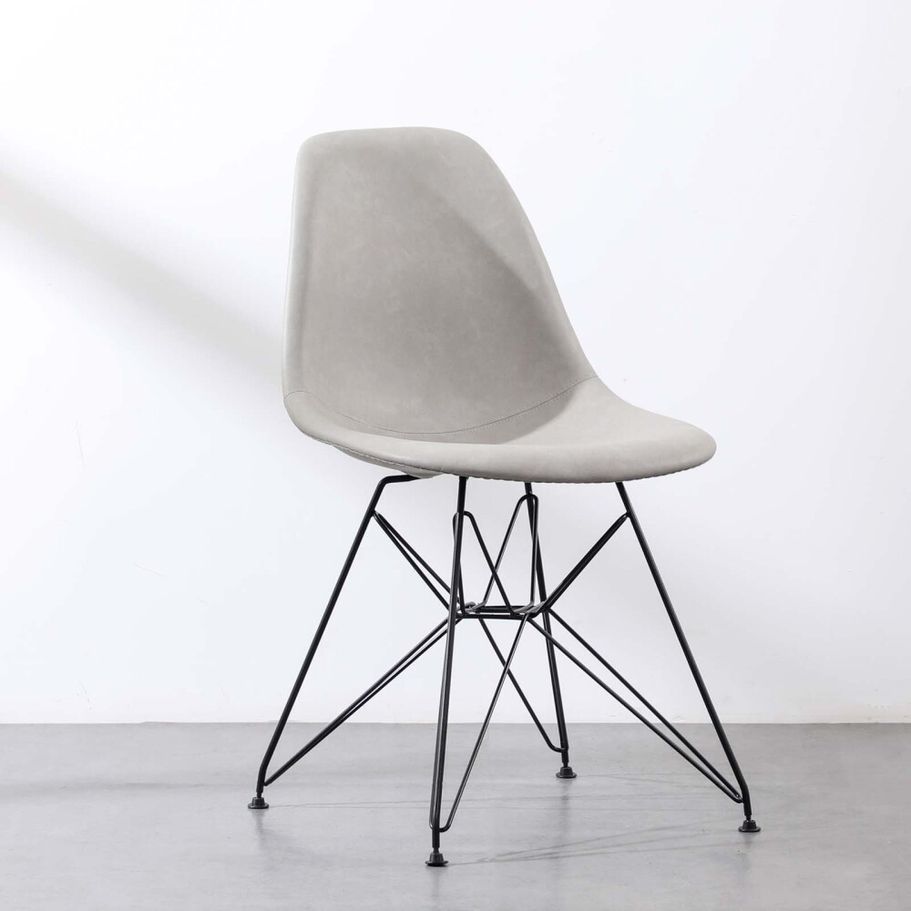 SILLA DE COMEDOR PU-Y-METAL GRIS ANTOLOGIA