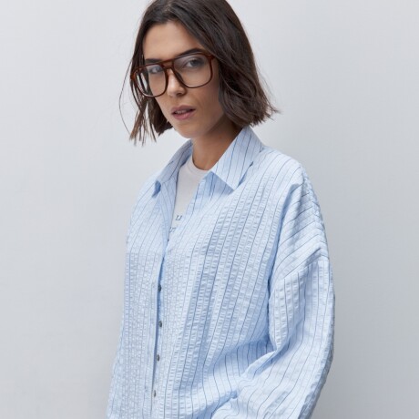CAMISA PAD Celeste