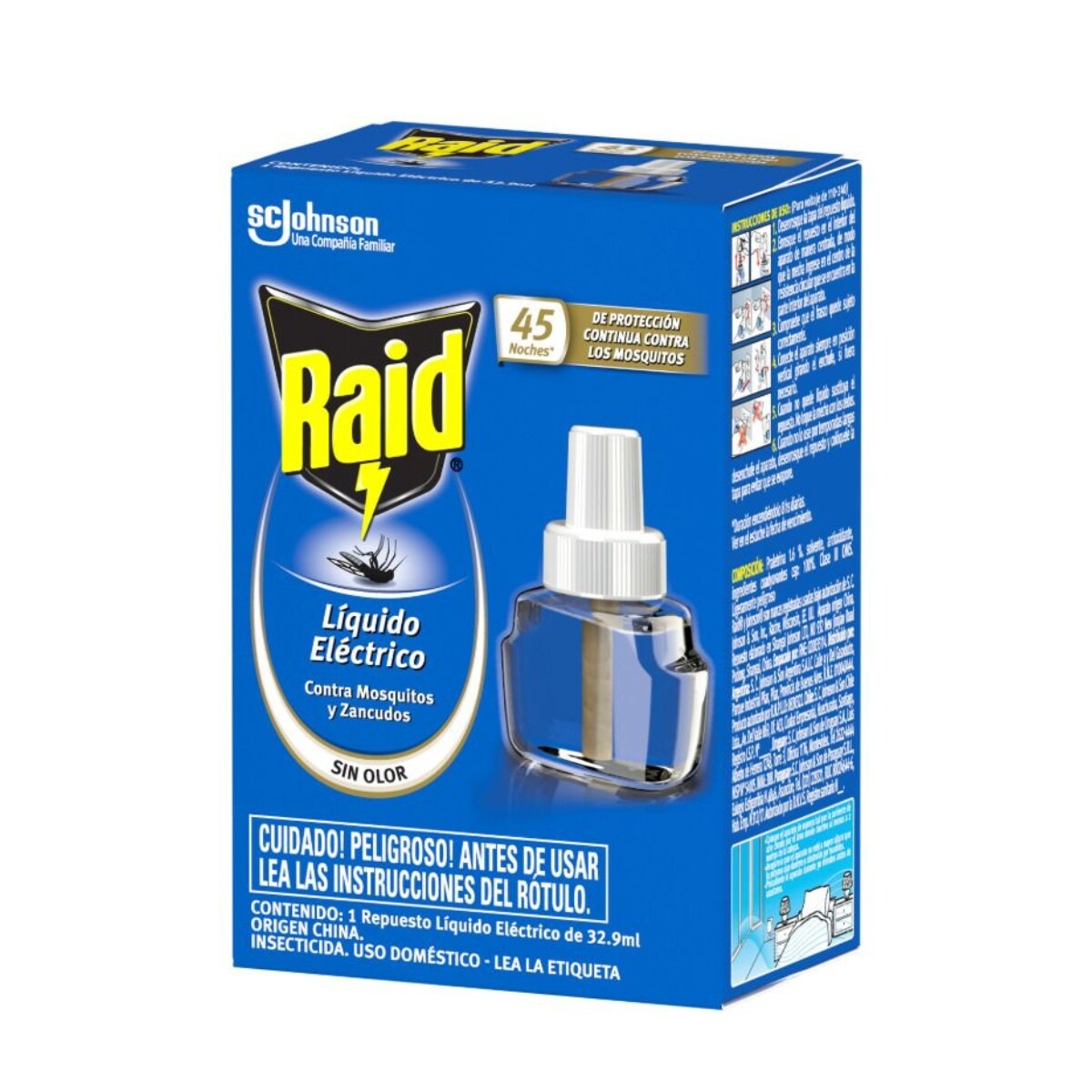 Insecticida Líquido Raid para Mosquitos Eléctrico Recarga 