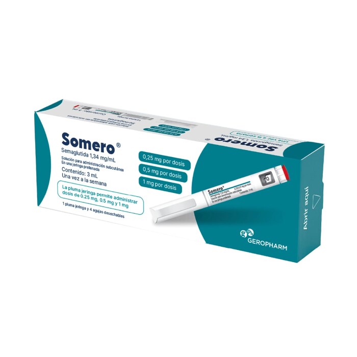 SOMERO SEMAGLUTIDA 1,34 MG CJ X 3 ML. única