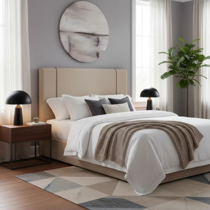 RESPALDO 2 PLAZAS (1.40 MTS) - LISO TAPIZADO BEIGE C/LISTON CAMEL RESPALDO 2 PLAZAS (1.40 MTS) - LISO TAPIZADO BEIGE C/LISTON CAMEL