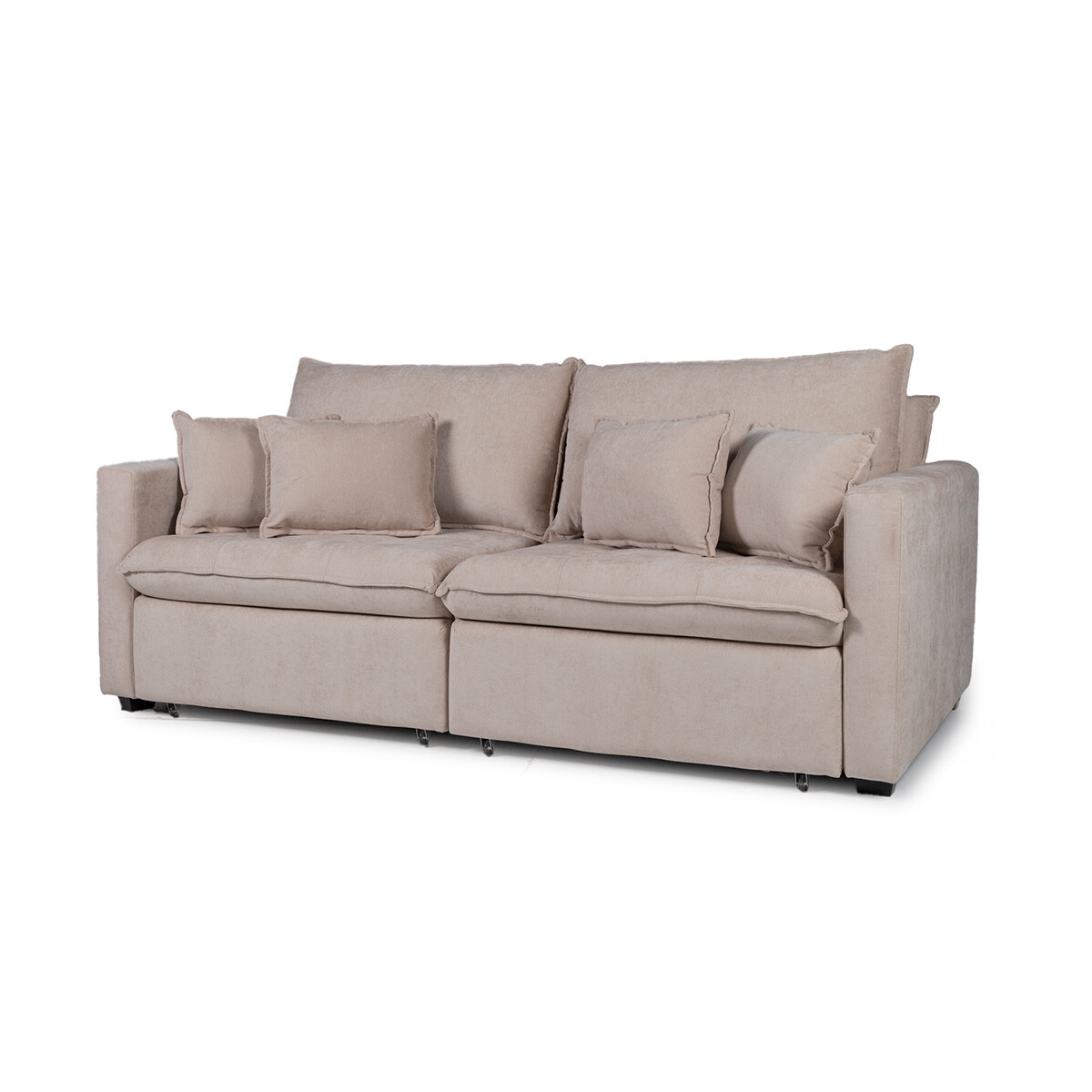 Sofá Cama Carmín - Tela Microfibra - 12072 (Beige) 