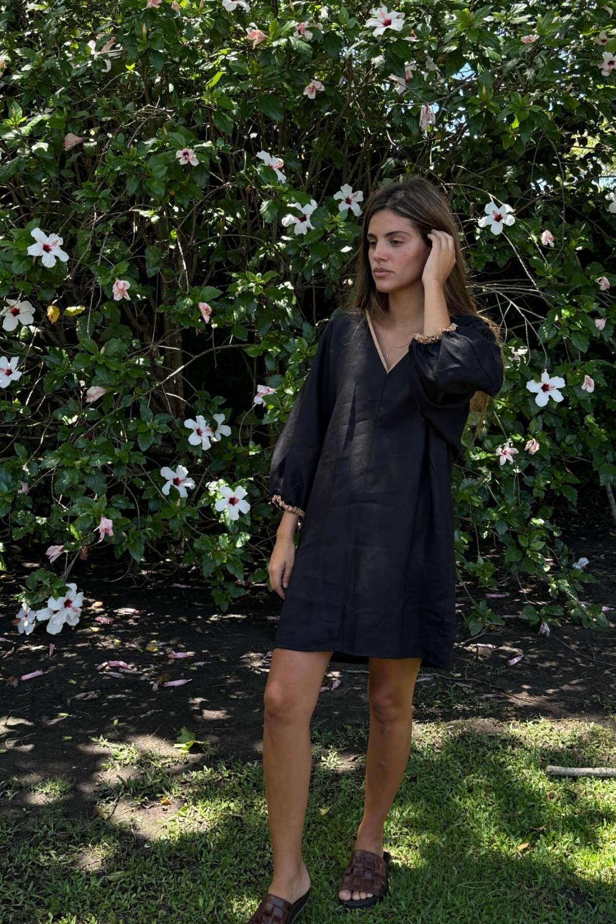 Easy Dress Lino Negro