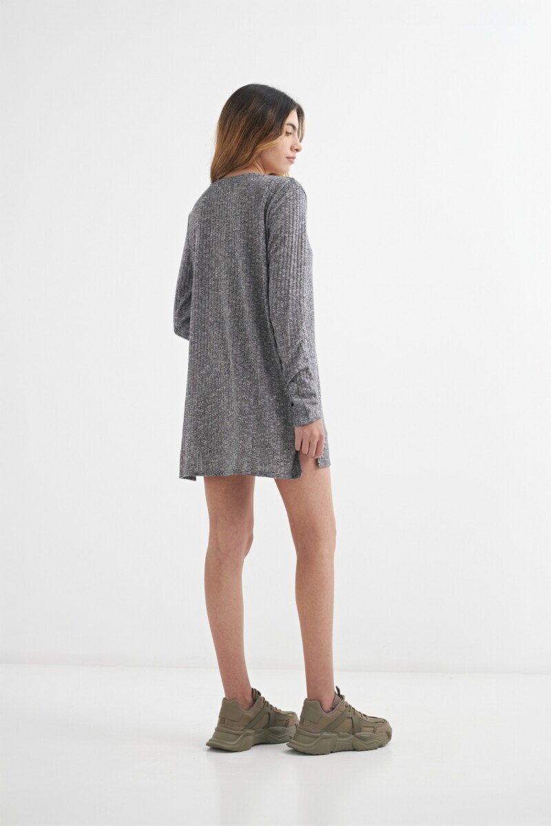 Sweater liviano escote en V GRIS MELANGE