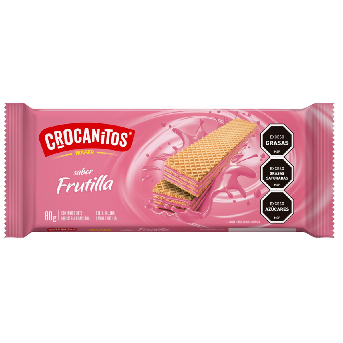 WAFFLE CROCANITOS 80 GRS UNIDAD - WAFFLE CROCANITOS (02) FRUTILLA 80 GRS 