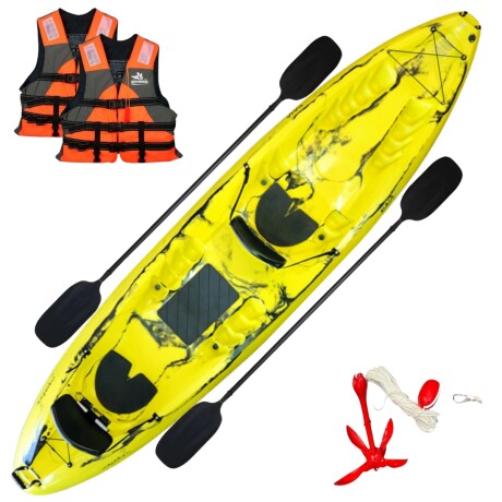 Kayak Raia triplo 2 adultos + 1 niño - Caiaker Amarillo neon