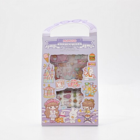 BOLSA DE REGALO CON CINTA DE ENMASCARAR Y PEGATINAS BOLSA DE REGALO CON CINTA DE ENMASCARAR Y PEGATINAS
