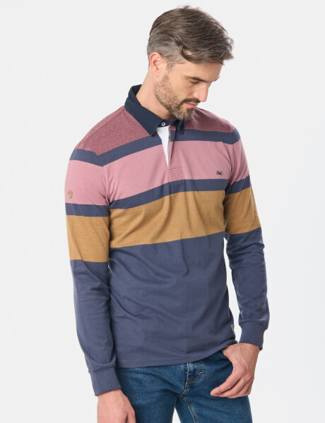 REMERA POLO RAYADA Bordo