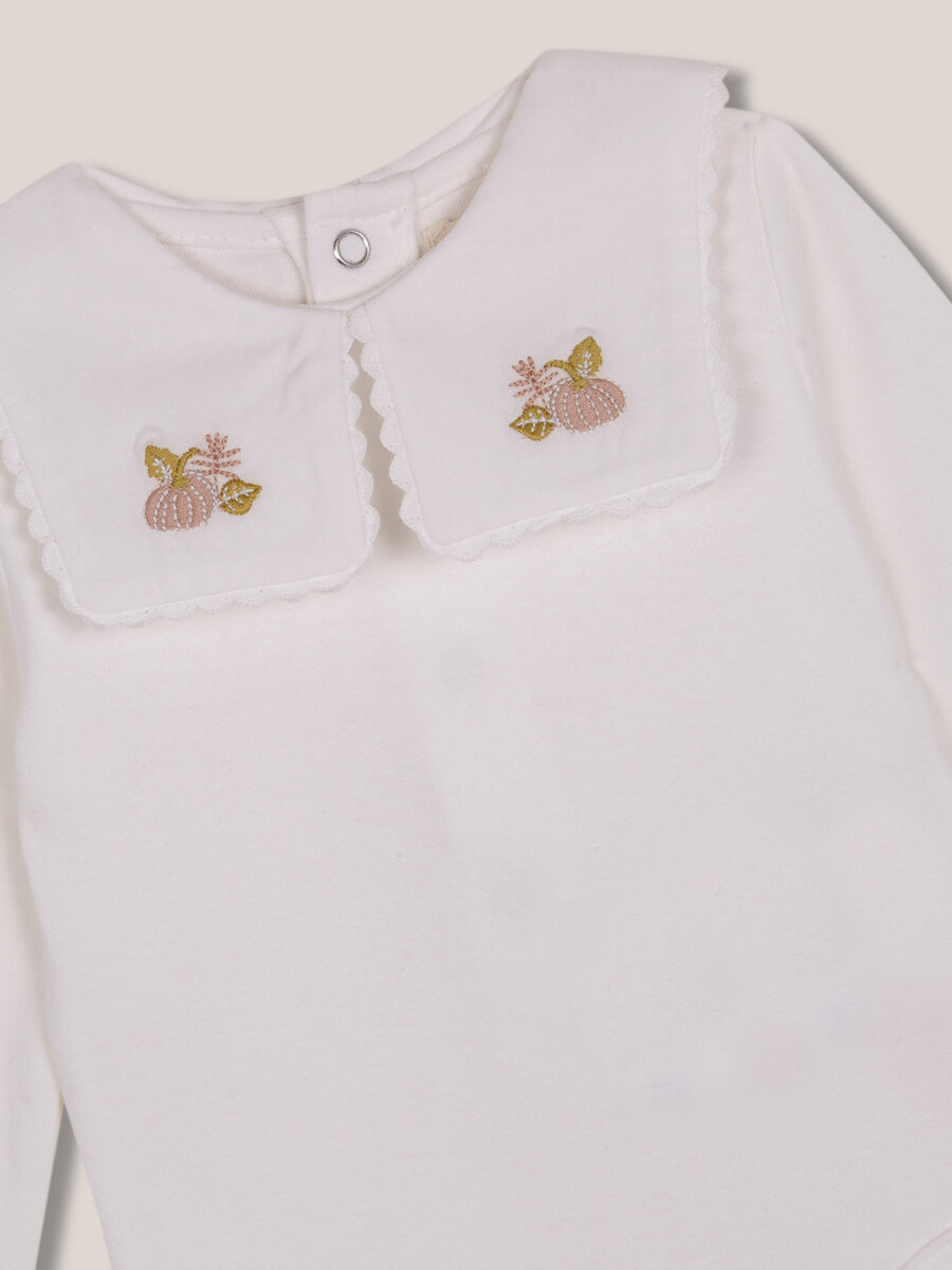 Body Con Cuello Grande Blanco Roto